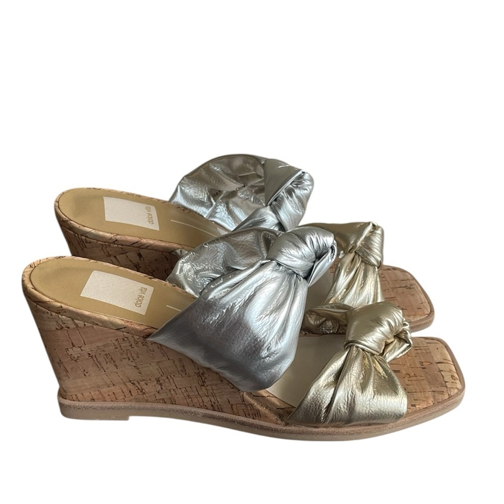 New Dolce Vita Metallic Multi Stella Heels Wedge Sandal Size 6